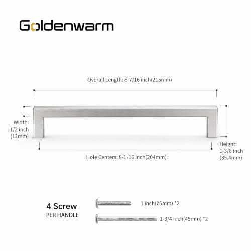 10 Pack 8 Inch Brushed Nickel Cabinet Pulls Kitchen Handles