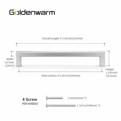10 Pack 8 Inch Brushed Nickel Cabinet Pulls Kitchen Handles
