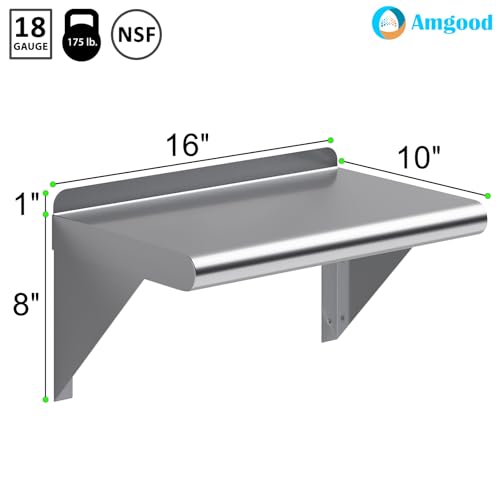 10 in. x 16 in. Stainless Steel Wall Mount Shelf