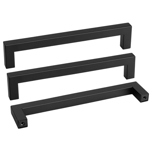 200 Pack 8 Inch Black Cabinet Handles Kitchen Drawer Pulls