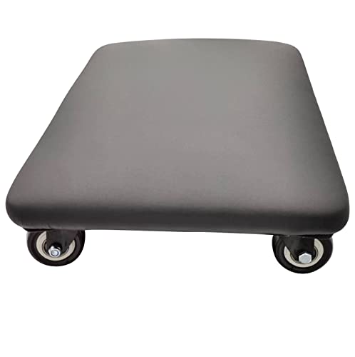 Roller Seat 360 Degree Rotating Low Stool with Wheel Chair PU Leather Universal Swivel Wheels Stool for Home Office Fitness and Garage