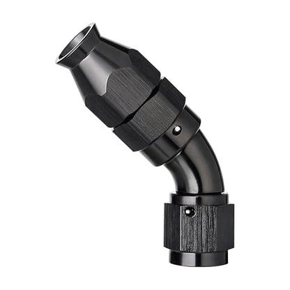 4AN 45 Degree PTFE One Piece Full Flow End Hose Fitting Aluminum Black