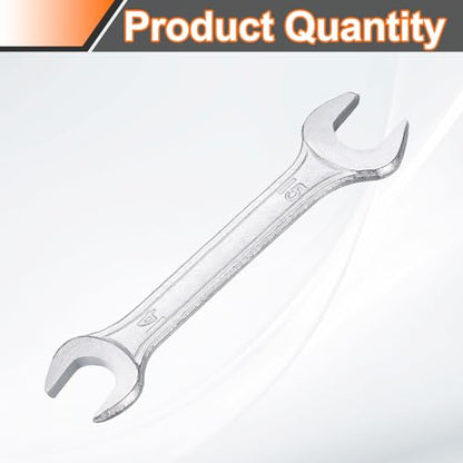 Double Open End Wrench 14mm x 15mm Metric 15 Degree Offset Angle Small Flat Head Wrench Galvanizing Open Ended Spanner for Automotive Repair Furniture Assembly