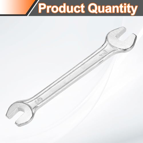 Double Open End Wrench 6mm x 7mm Metric 15 Degree Offset Angle Small Flat Head Wrench Galvanizing Open Ended Spanner for Automotive Repair Furniture Assembly