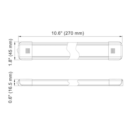 LED Interior Utility Light Fixture 10.6" x 2.6"