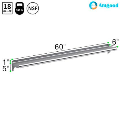 6 in. x 60 in. Stainless Steel Wall Mount Shelf