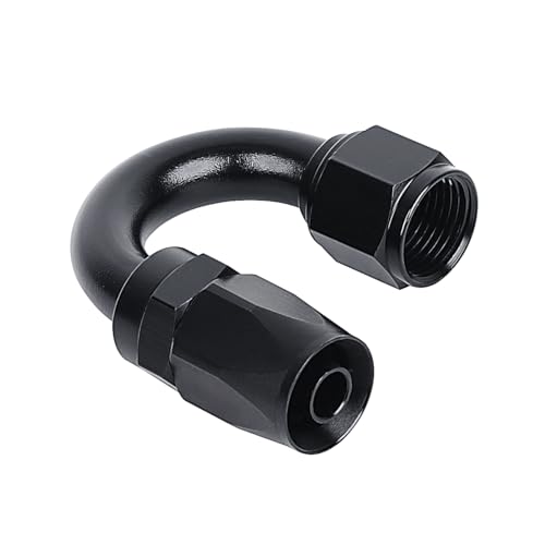 Swivel 8AN Fitting 180 Degree For CPE Braided Hose End Black 2Pcs (2 Count)