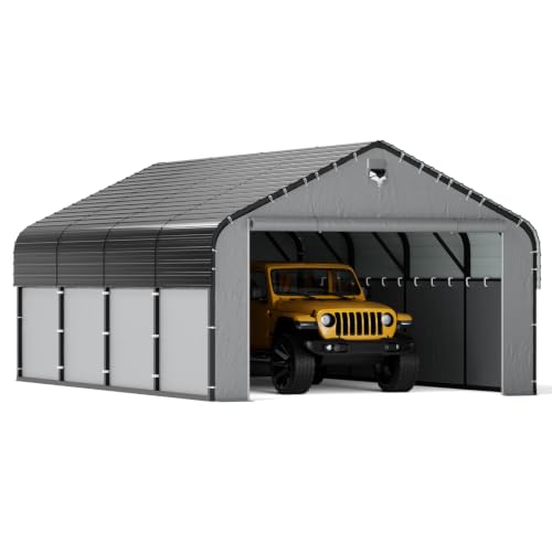 12x20 Metal Carport with Removable Sidewalls