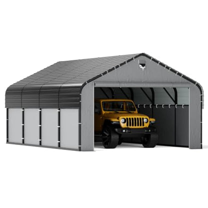 12x20 Metal Carport with Removable Sidewalls