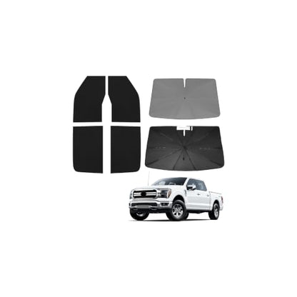 Windshield Sun Shade Umbrella for Toyota Tacoma Double Cab 2016 2017 2018 2019 2020 2021 2022 2023 Rear Window Shades 100% UV Protection and Blackout Privacy 5PCS Car Window Covers Accessories (5 Count)