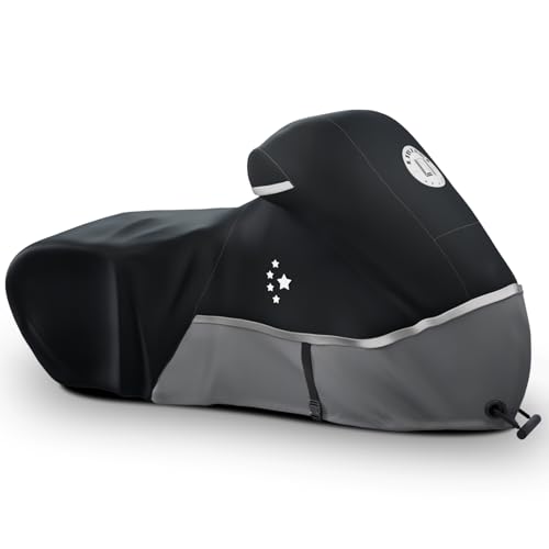 Motorcycle Cover 420D Heavy Duty All Season Universal Weather Waterproof Outdoor Protection 96" XXL Vehicle Cover