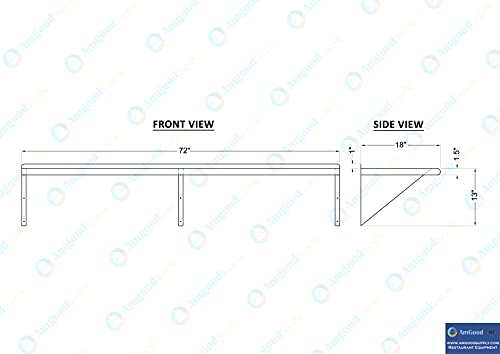 18 in. x 72 in. Stainless Steel Wall Mount Shelf