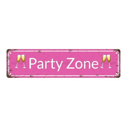 PARTY ZONE SPACE Metal Tin Street Sign Bar Cafe Garage Cave Home Room Wall Bathroom Farmhouse Garden Porch Patio Decor