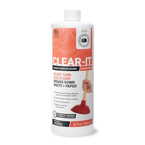 Clear It Liquid RV Black Tank Unclogger (32 Fl Oz)