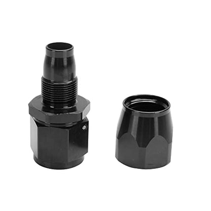 Swivel 12AN Fitting 0° Straight For CPE Braided Hose End Black 2Pcs (2 Count)
