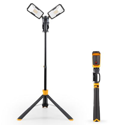 Upgraded】LUTEC 6290Max 11000 Lumen 92W Dimmable LED Work Light with Telescoping Tripod