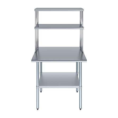Stainless Steel Work Table Double Tier Overshelf (2 Count)