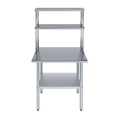 Stainless Steel Work Table Double Tier Overshelf (2 Count)