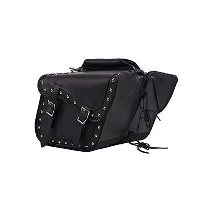 Motorcycle Saddle Bags Synthetic Leather Luggage Bag Waterproof Throw Over Saddlebags For Motorcycle Softails Sportsters Choppers Dyna V