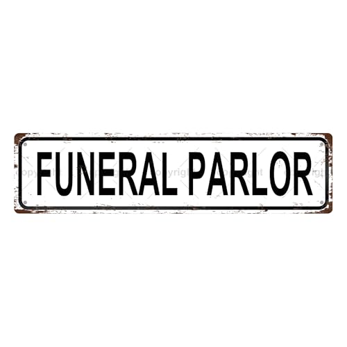 FUNERAL PARLOR SPACE Metal Tin Street Sign Bar Cafe Garage Cave Home Room Wall Bathroom Farmhouse Garden Porch Patio Decor