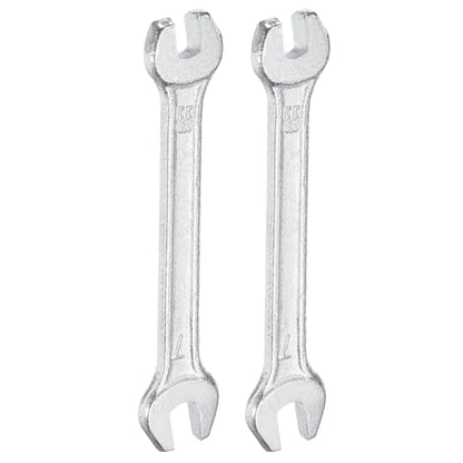2pcs Double Open End Wrench 5.5mm x 7mm Metric 15 Degree Offset Angle Small Flat Head Wrench Galvanizing Open Ended Spanner for Automotive Repair Furniture Assembly (2 Count)