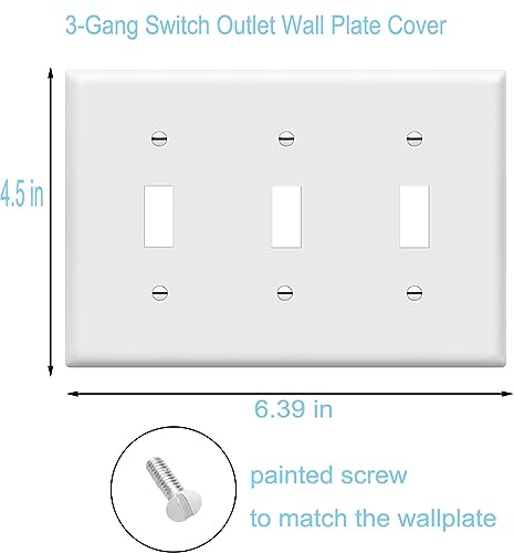 Toggle Light Switch Cover Plate Tripe Decor Wall Plate 3 (3 Count)