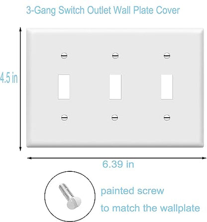Toggle Light Switch Cover Plate Tripe Decor Wall Plate 3 (3 Count)