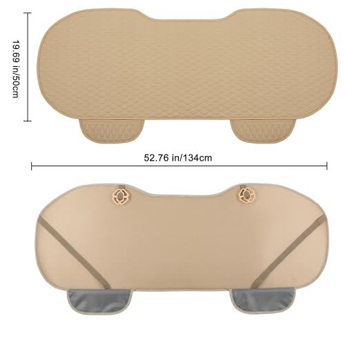 Pu Leather Car Seat Bottom Covers Protectors Include 1 Rear Bench Seat Cover Universal Fit 90% Vehicles
