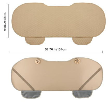 Pu Leather Car Seat Bottom Covers Protectors Include 1 Rear Bench Seat Cover Universal Fit 90% Vehicles