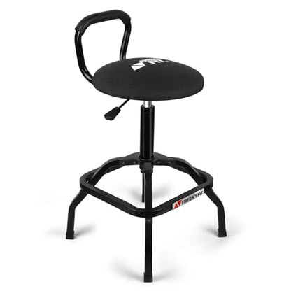 Garage Stool Adjustable Height Swivel Work Mechanic Shop Stool with Backrest