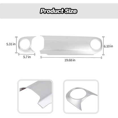 2pcs for 2024+ Jeep Wrangler JL Silver Interior Accessories Center Console Dash Panel Cover Trim Overlay