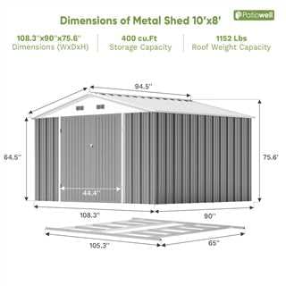 10x8 FT Outdoor Storage Shed with Floor Frame