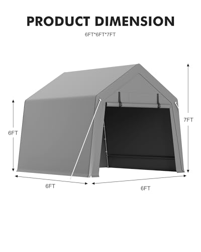 6 x 6 ft Carport Storage Shed
