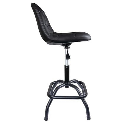 W85031 Pneumatic High Back Adjustable Swivel Bar Stool with Back Support for Home