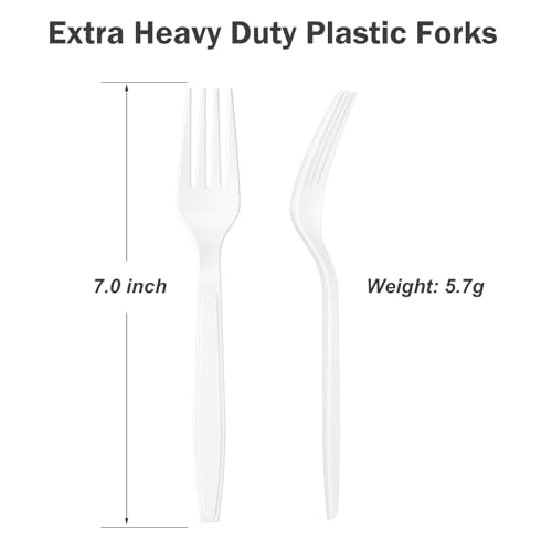 360 Count Extra Heavy Duty White Plastic Forks Disposable