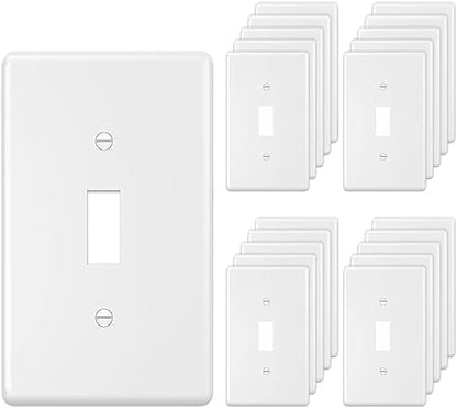 Toggle Light Switch Cover Plate Single Decor Wall Plate 1 (20 Count)