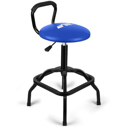 Garage Stool Adjustable Height Swivel Work Mechanic Shop Stool with Backrest