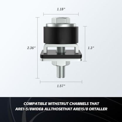 Anti Skid designTrolley Roller Wheels Limit Trolley Assembly Positioning for Unistrut Strut Channel with 1 (2 Count)