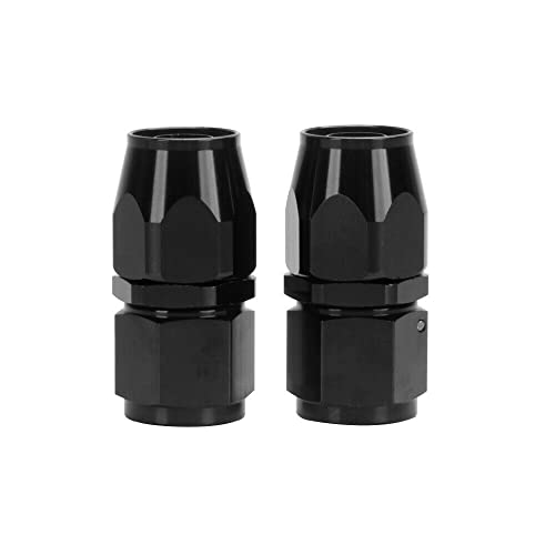 Swivel 12AN Fitting 0° Straight For CPE Braided Hose End Black 2Pcs (2 Count)