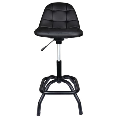 W85031 Pneumatic High Back Adjustable Swivel Bar Stool with Back Support for Home