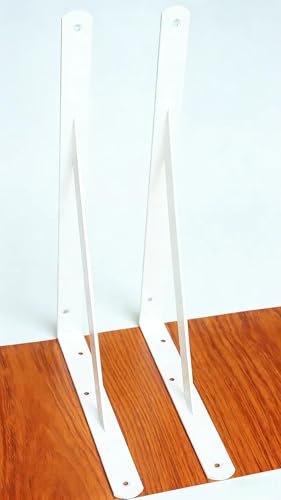2 Pack L12 x H 8" White Heavy Duty Shelf Brackets with Screws Metal Shelf Brackets Shelf Support Angle Brackets for Shelves L Brackets Heavy Duty Floating Shelf (2 Count)