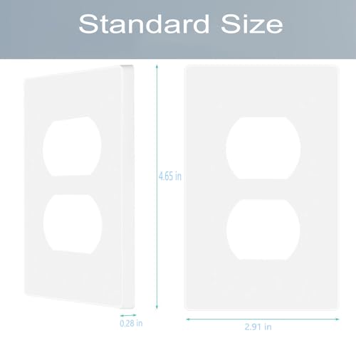 1 Gang Screwless Duplex Wall Plate Cover Single Switch Outlet Electrical Faceplate for Light Switch (4 Count)