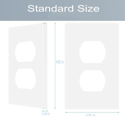 1 Gang Screwless Duplex Wall Plate Cover Single Switch Outlet Electrical Faceplate for Light Switch (4 Count)