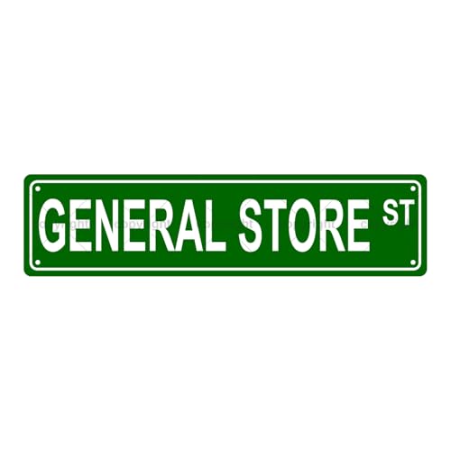GENERAL STORE ST SPACE Metal Tin Street Sign Bar Cafe Garage Cave Home Room Wall Bathroom Farmhouse Garden Porch Patio Decor