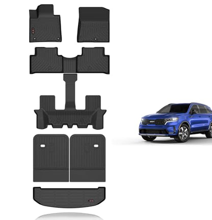 Floor Mats & Backrest Mats & Cargo Liner for 2021 2022 2023 2024 2025 2026 Kia Sorento