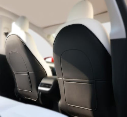 2Pcs Leather Seat Back Kick Protector for Tesla Model 3 (2 Count)
