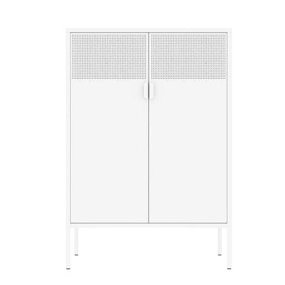 2 Mesh Door Metal Storage Cabinet with Adjustable Shelves