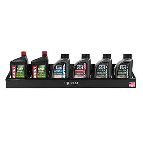 304BK Six Quart Oil Can Rack Holder 32" Caddy Wall Hanger Aluminum Shelf