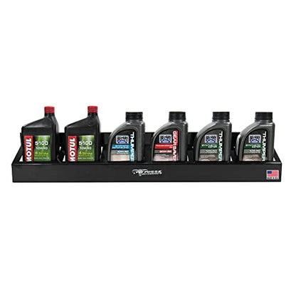 304BK Six Quart Oil Can Rack Holder 32" Caddy Wall Hanger Aluminum Shelf