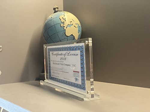 4 Pack of Acrylic Business License Frame for 4x9 Business License Certificate Desk (4 Count)